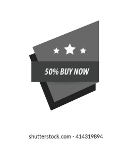 label Buy now And 3 Star  black color