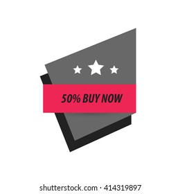 label Buy now And 3 Star   black, pink