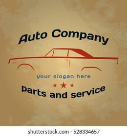 Label car logo. Vector vintage logotype. Auto service