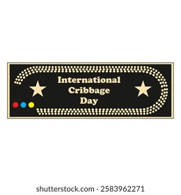 Label for the card game Cribbage International Cribbage Day, vector illustration