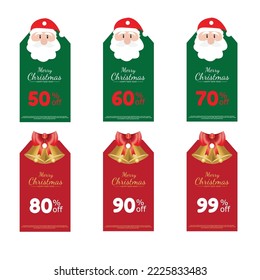label card set illustration design for christmas and new year special products and discounts