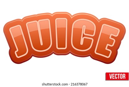 Label for carrots juice. Bright premium quality design. Editable Vector Illustration isolated on white background.