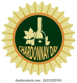 Rótulo para o Dia de Chardonnay, ilustração vetorial