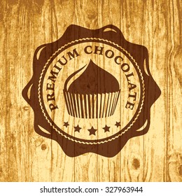 label chocolate classic vector letterhead template of fancy craft brown label on new timber scene that make a difference in your new design label chocolate brown cacao tan classical nature work produc