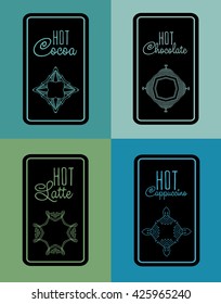 label for chocolate, latte, cappuccino, packaging. Linear vector logo 