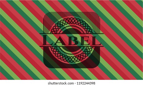 Label christmas colors emblem.