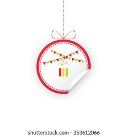 Label for Christmas gifts, sales, product in vector format.