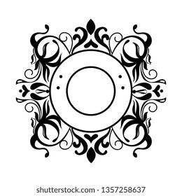 label cicular victorian style