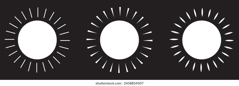 Label Circle white. Circles. Logo Sticker. Emblem Round. Icon.   isolated on black background. Vector illustration eps10