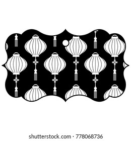 label classic lantern decoration pattern