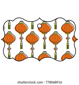 label classic lantern decoration pattern