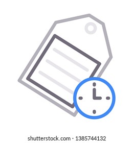 label clock color line icon