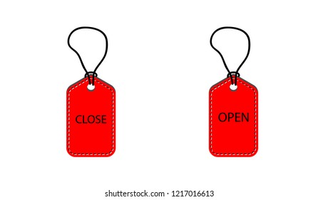  Label Close Open  vector EPS10