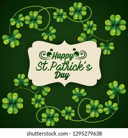 label with clovers decoration to st patrick event