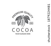 label of cocoa beans isolated on white background