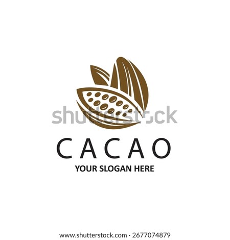 label of cocoa beans isolated on white background