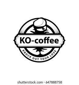 label coffee boxing emblem logo vintage
