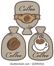 label for coffee in the form of a bag