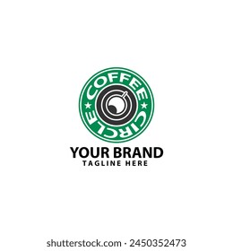 label coffee mug icon circle symbol logo design vector
