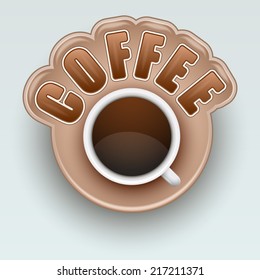 Label of Coffee. Symbol for menu. Editable vector illustration.