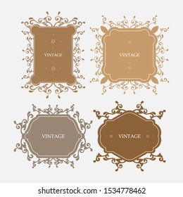 Label collection with vintage style vector