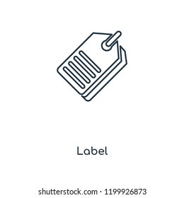 Label concept line icon. Linear Label concept outline symbol design. This simple element illustration can be used for web and mobile UI/UX.