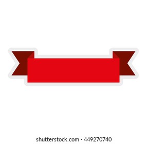 label concept represented by red ribbon icon. Isolated and flat illustration 