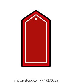 label concept represented by red tag icon. Isolated and flat illustration 