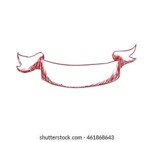 Label concept represented by ribbon icon. Isolated and flat illustration