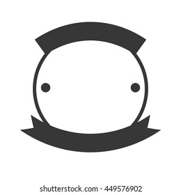 Label concept represented by seal stamp with ribbon icon. Isolated and flat illustration 