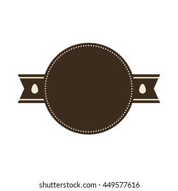 Label concept represented by seal stamp with ribbon icon. Isolated and flat illustration 