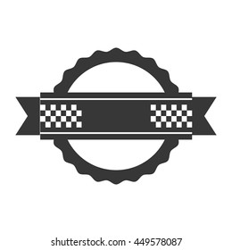 Label concept represented by seal stamp with ribbon icon. Isolated and flat illustration 