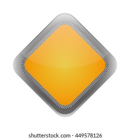 Label concept represented by yellow frame icon. Isolated and flat illustration 