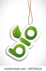 Label with cord bio sign