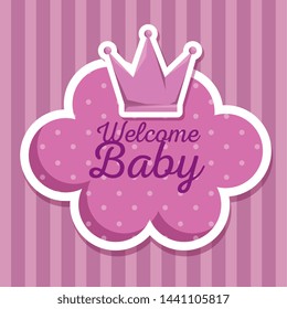 label of crown decoration with message cebration
