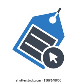 label cursor glyph double color icon