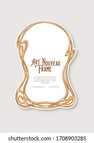 Label, decorative frame, border. Tamplate good for product label with place for text Colored vector illustration in art nouveau style, vintage, old, retro style.