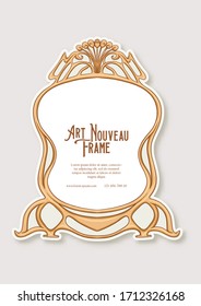 Label, decorative frame, border. Tamplate good for product label with place for text Colored vector illustration in art nouveau style, vintage, old, retro style.