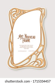 Label, decorative frame, border. Tamplate good for product label with place for text Colored vector illustration in art nouveau style, vintage, old, retro style.