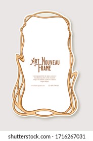 Label, decorative frame, border. Tamplate good for product label with place for text Colored vector illustration in art nouveau style, vintage, old, retro style.