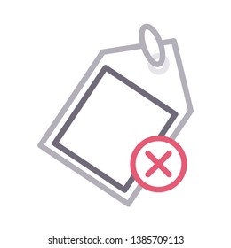 label delete color line icon