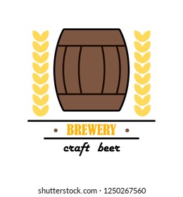 Label delicious foam beer drink. Premium craft beer. Label for the menu.