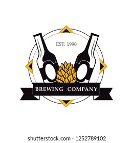 Label delicious foam beer drink. Label for the menu. Premium craft beer.