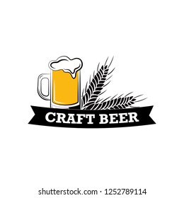 Label delicious foam beer drink. Label for the menu. Premium craft beer.