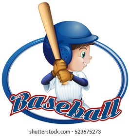 Diseño de etiquetas con ilustración de jugador de béisbol