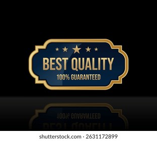 Label design of Best Quality, stylist and elegant golden color frame. Commonly used for premium packaging, marketing, and branding for upscale services and products.