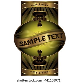 Label for design of bottles and boxes with drinks and products. Vector illustration.
