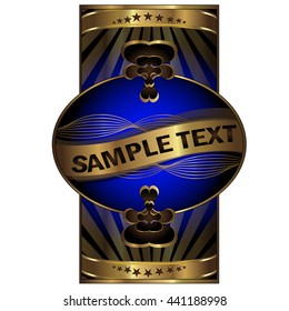 Label for design of bottles and boxes with drinks and products. Vector illustration.