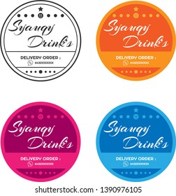 Label design for drink's business, easy to edit. 