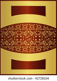 Label design element textile gold background